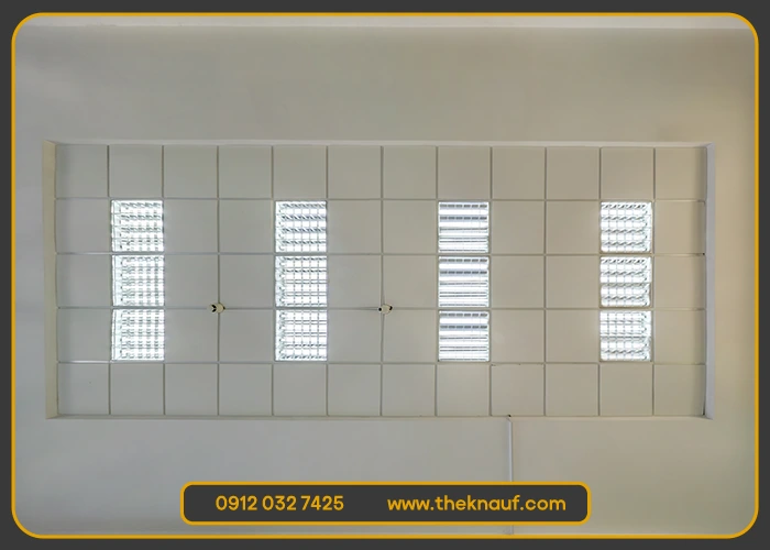 اجرای غیرحرفه‌ای نورپردازی در سقف کناف