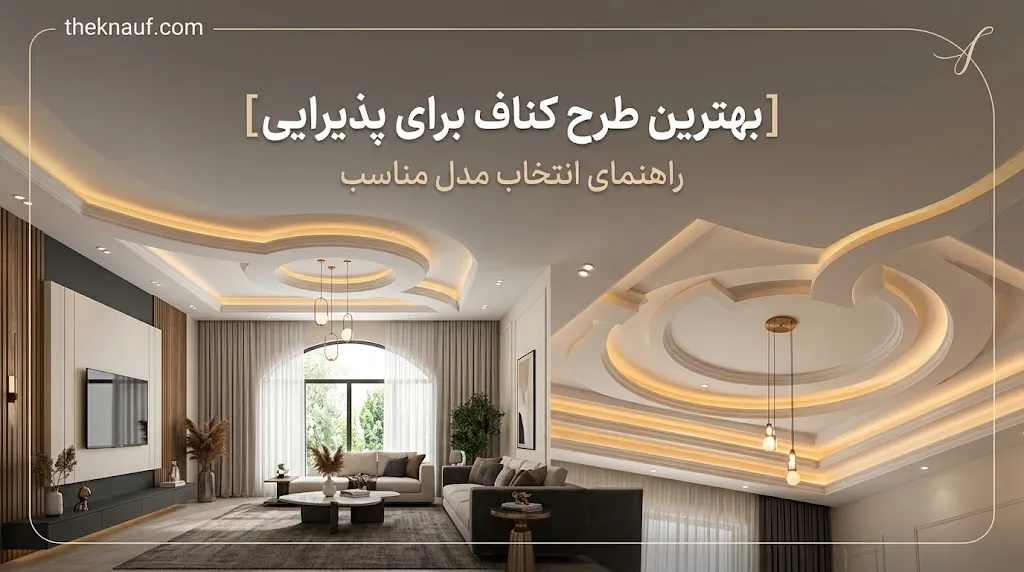 طرح کناف دکوراتیو برای پذیرایی بزرگ