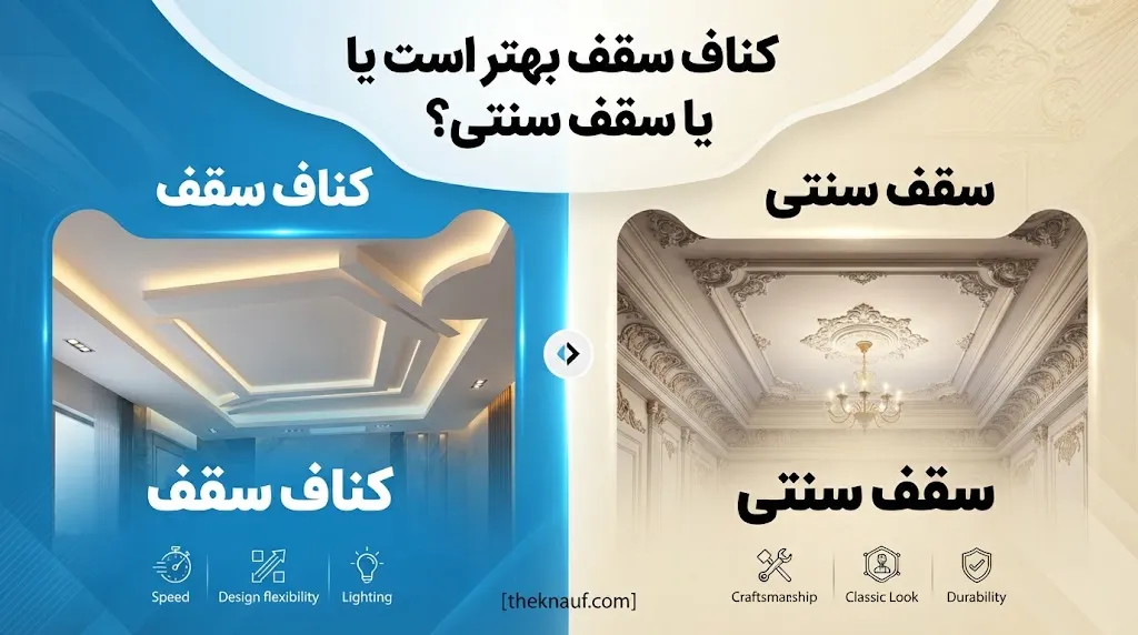 کناف ارزانتر است یا سقف سنتی؟